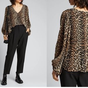 Ganni Pleated Georgette Blouse